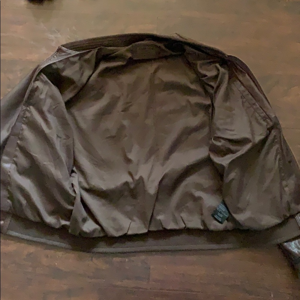 Rogue State Brown leather bomber jacket - Picture 3 of 3